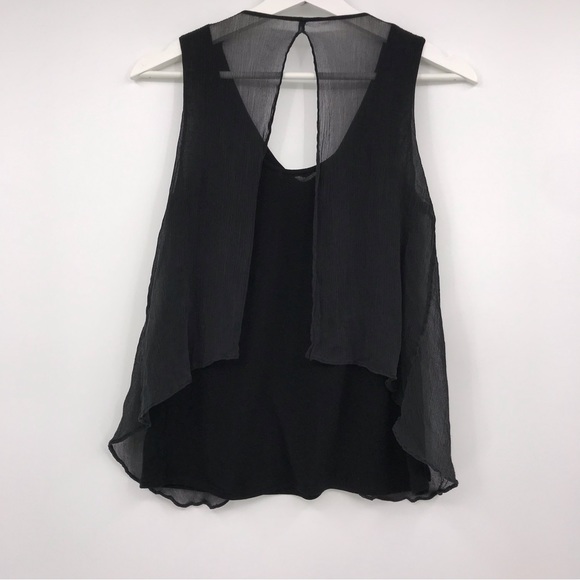 Club Monaco Black Tank Top Double Layer Size Small? - Picture 2 of 3